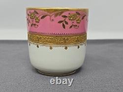 Antique Brownfield's Pink & Gold Demitasse Tea Cup & Saucer, Aesthetic Period