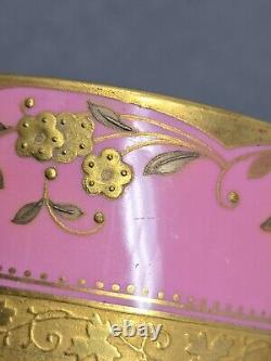 Antique Brownfield's Pink & Gold Demitasse Tea Cup & Saucer, Aesthetic Period