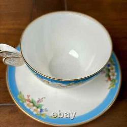Antique Butterfly Handle Tea Cup & Saucer Set Unknown Maker Unmarked Bone China