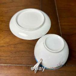 Antique Butterfly Handle Tea Cup & Saucer Set Unknown Maker Unmarked Bone China