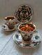 Antique Capodimonte Hand Painted Hand Colored Angel 2 Teacup & Saucer Set Italy