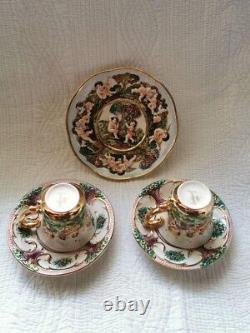 Antique Capodimonte Hand Painted Hand Colored Angel 2 Teacup & Saucer set Italy
