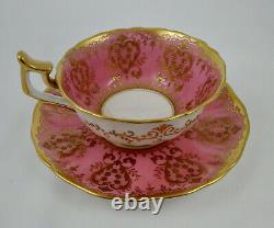Antique Cauldon Tea Cup & Saucer, Pink & Gold