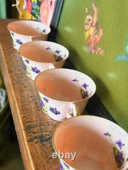 Antique China Set Teacups Pink Ridgewood transluscent