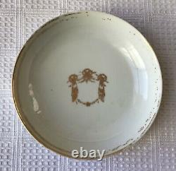Antique Chinese Export Armorial/ Monogrammed Porcelain Teacup and Saucer