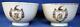 Antique Chinese Export Porcelain Armorial Pair Of Tea Bowls Cup Monogram