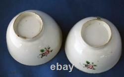 Antique Chinese Export Porcelain Armorial Pair of Tea Bowls Cup Monogram