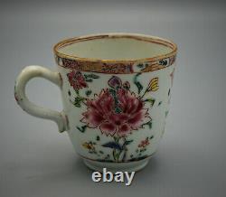 Antique Chinese Famille Rose Tea-cup And Saucer 18-19th C