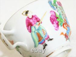 Antique Chinese Rose Medallion Hand Painted Teacup & Saucer, Set 1