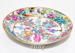 Antique Chinese Rose Medallion Hand Painted Teacup & Saucer, Set 2