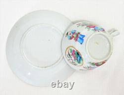 Antique Chinese Rose Medallion Hand Painted Teacup & Saucer, Set 2