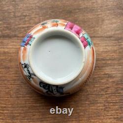 Antique Chinese rose mandarin Porcelain teacup & saucer Qianlong #767