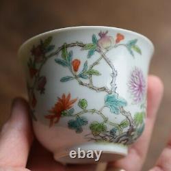 Antique Chinese teacup in famille rose, Late Qing / Republic #686