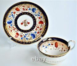Antique Coalport Georgian Teacup and Saucer Floral Marked Number by Hand c. 1815
