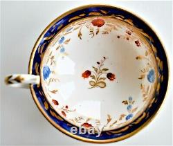 Antique Coalport Georgian Teacup and Saucer Floral Marked Number by Hand c. 1815