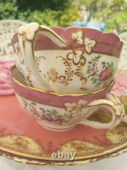 Antique Coalport Minton Split Handle Teacups (2)