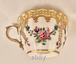 Antique Copeland's Tea Cup, Saucer and Dessert Plate, Floral & Gold