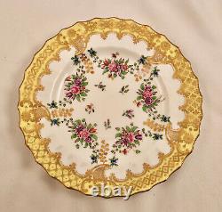 Antique Copeland's Tea Cup, Saucer and Dessert Plate, Floral & Gold