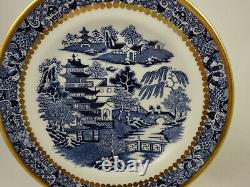 Antique Davenport Cup, Saucer & Plate, Blue Willow