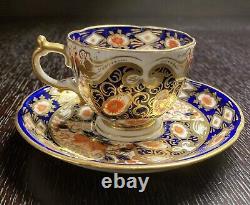 Antique Davenport Staffordshire Imari Porcelain Tea Cup Saucer # 2614, 19th C
