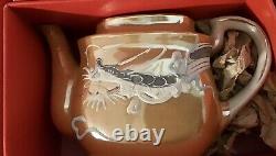 Antique Dragonware Moriage Mini Child Tea set Raised Dragon relief Made IN Japan