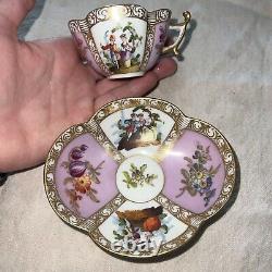 Antique Dresden Tea Cup & Saucer