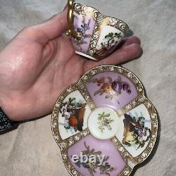 Antique Dresden Tea Cup & Saucer