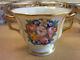 Antique Early 19thc Set 14 Porcelain English Paint Floral Double Handle Tea Cups