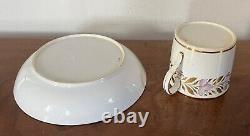 Antique Early 19th century English Regency Porcelain Coffee Can & Saucer Tea Cup