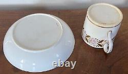 Antique Early 19th century English Regency Porcelain Coffee Can & Saucer Tea Cup