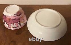 Antique Early 19th century English Staffordshire Pink Luster Tea Cup & Saucer
