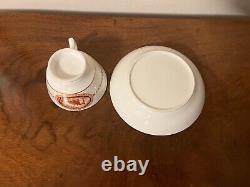 Antique Early 19th century New Hall Porcelain Tea Cup & Saucer Sepia Landscapes