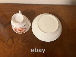 Antique Early 19th century New Hall Porcelain Tea Cup & Saucer Sepia Landscapes