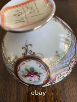 Antique Eggshell Porcelin Pedestal Teacup And Saucer Gorgeous