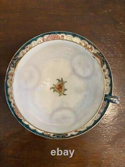 Antique Eggshell Porcelin Pedestal Teacup And Saucer Gorgeous