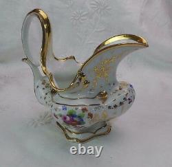 Antique Elegant Kpm Creamer Sugar & 7 Gold & Floral Coffee Tea Cups