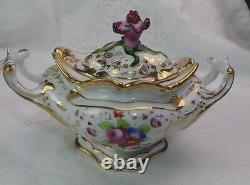 Antique Elegant Kpm Creamer Sugar & 7 Gold & Floral Coffee Tea Cups