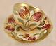 Antique Elite Limoges Tea Cup & Saucer, Art Nouveau Tulips, Artist Signed