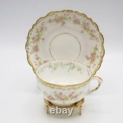 Antique Elite Works Bawo & Dotter Limoges France Tea Cup & Saucer Set of 4