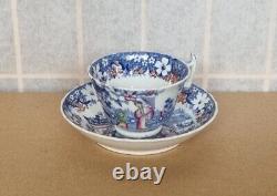 Antique English Chinoiserie Tea Cup Saucer Hilditch 1800s Rare