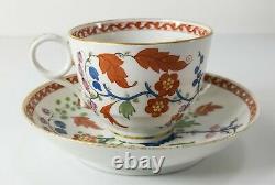 Antique English Flight, Barr & Barr Worcester Porcelain Floral Teacup and Saucer