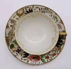 Antique English Gilt Imari Style Porcelain Tea Cup and Tea Bowl Saucer Coalport