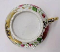 Antique English Gilt Imari Style Porcelain Tea Cup and Tea Bowl Saucer Coalport