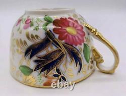 Antique English Gilt Imari Style Porcelain Tea Cup and Tea Bowl Saucer Coalport