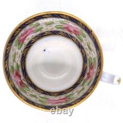 Antique English New Hall Regency Porcelain #1865 Roses Tea Cups & Saucer (3)