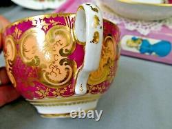 Antique English Porcelain COALPORT Tea Cup & Saucer C1825 teacup RED GOLD