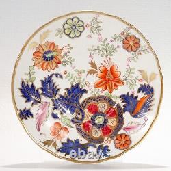 Antique English Porcelain Pseudo-Tobacco Leaf Pattern Tea Cup & Saucer