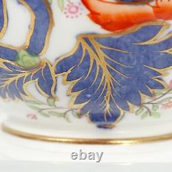 Antique English Porcelain Pseudo-Tobacco Leaf Pattern Tea Cup & Saucer