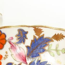 Antique English Porcelain Pseudo-Tobacco Leaf Pattern Tea Cup & Saucer