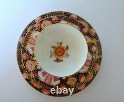 Antique English Spode Imari Style Cups & Saucers Dessert Plates Set For 4